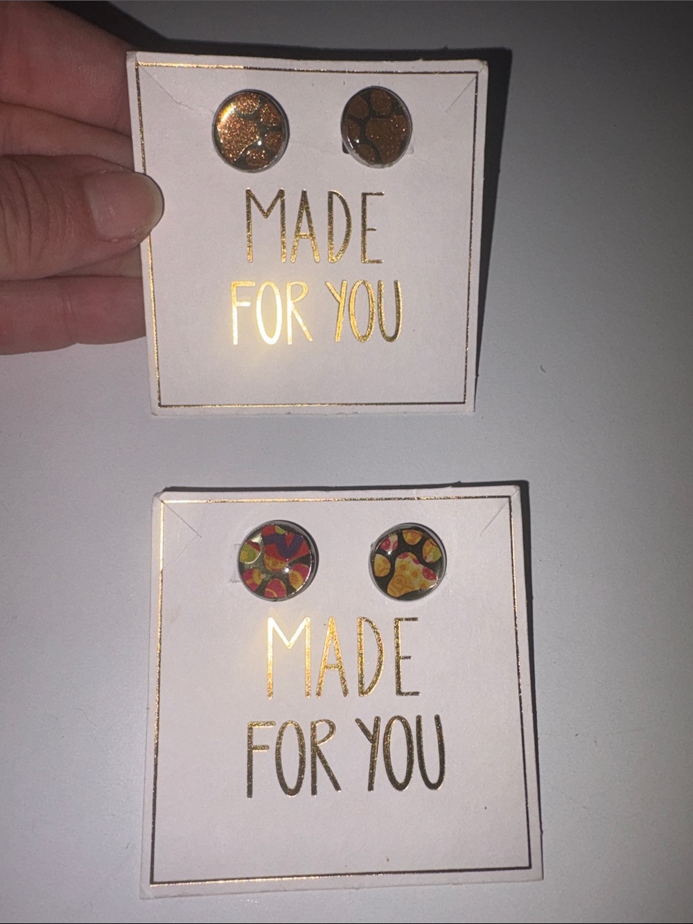 Kids' Multicolor Patterned Stud Earrings - Set of 2